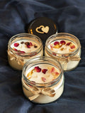 Dried Rose Petal Jar Candle - Set of 3