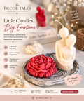 Couple Embrace Candle with Rose - Red and Ivory