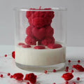 Rose Teddy Bear Jar Candle - Red Hearts