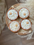 Terracotta daisy candle - set of 1
