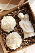 Rose and Couple Candle Gift Hamper - Ivory