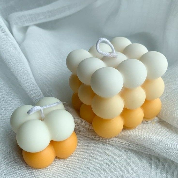 Bubble Cube Candle - Sunset Ombre