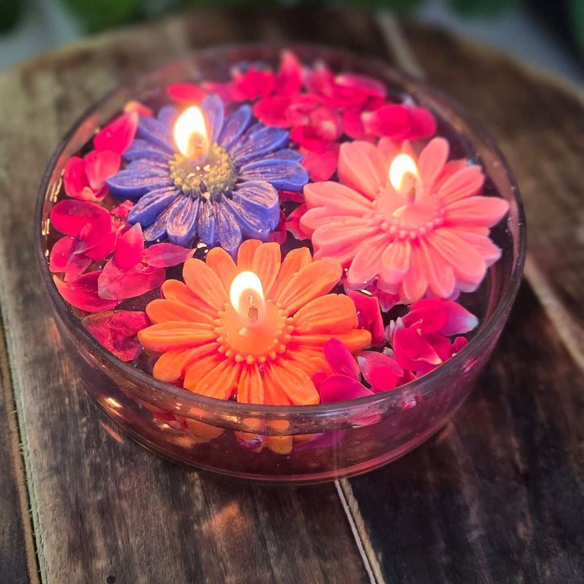 Purple Daisy Floating Candle