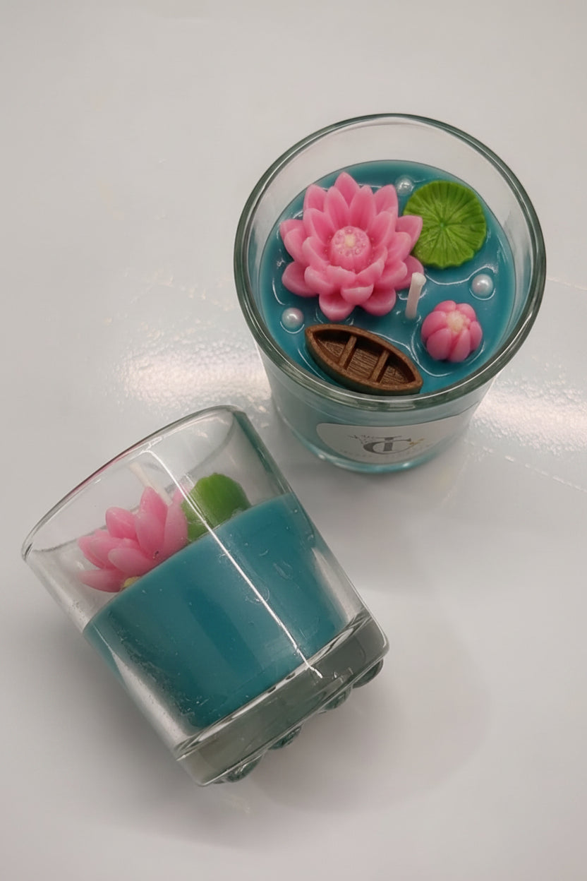 Lotus Serenity — Glass Candle 🪷