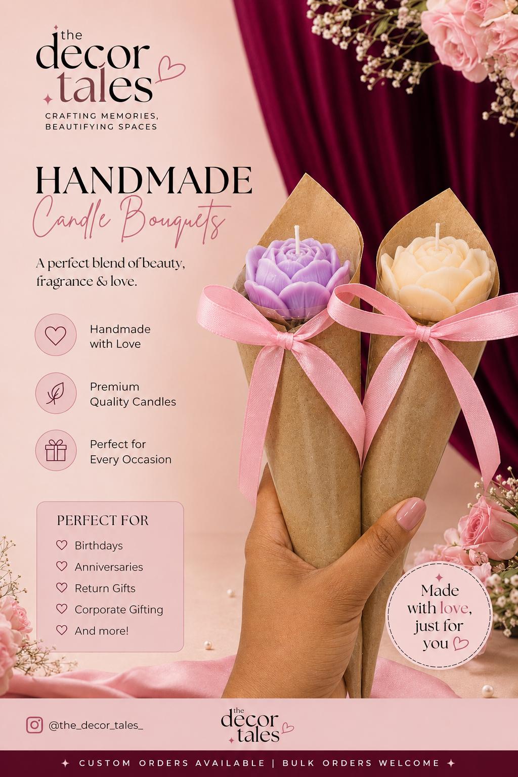 Handmade Candle Bouquet by Decortales