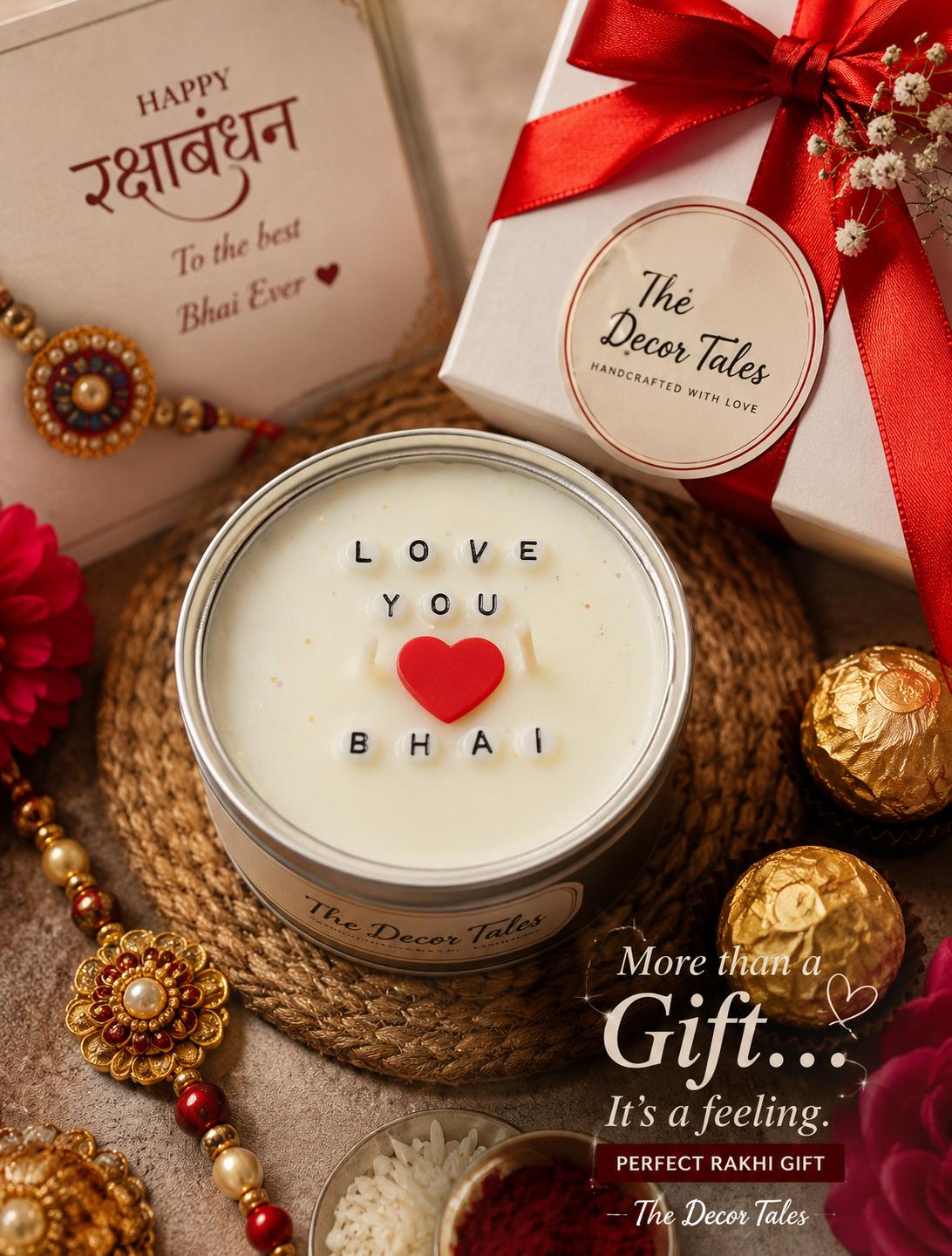 Love You Bhai Rakhi Candle by Decortales