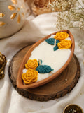 Marigold Rose Terracotta Boat Candle by Decortales