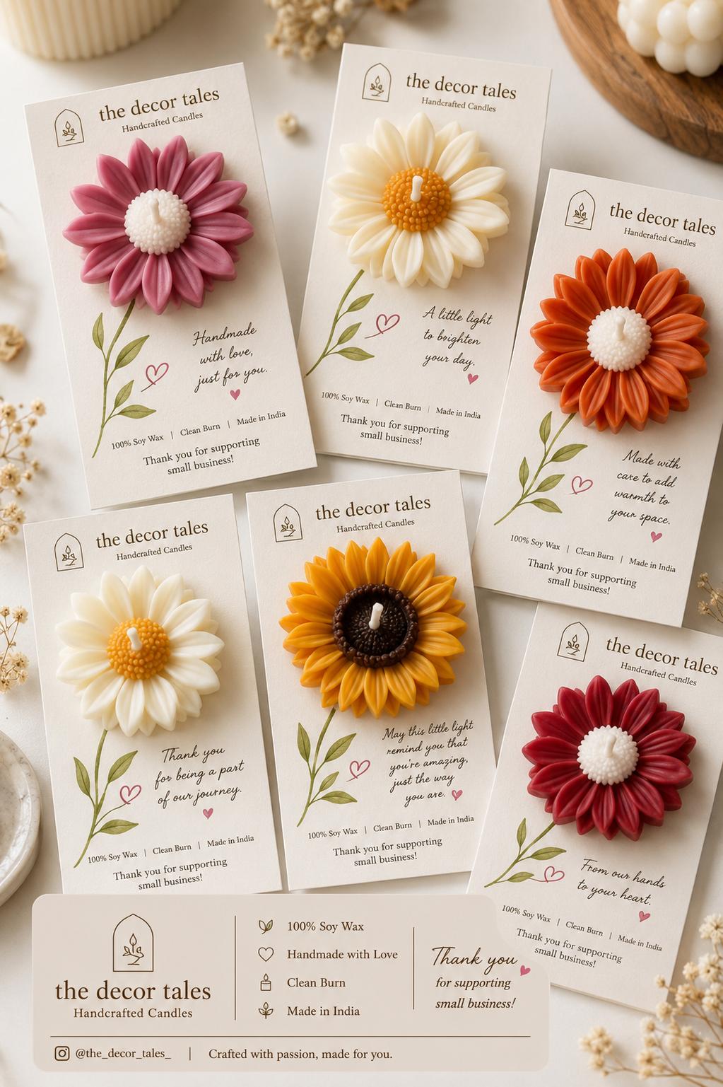 Bloom Card Candle — Floral Gift Card Candle by Decortales