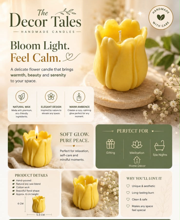 Tulip Bloom Candle by Decortales