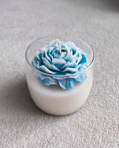 Azure Peony Jar Candle by Decortales