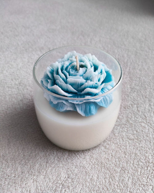 Azure Peony Jar Candle by Decortales