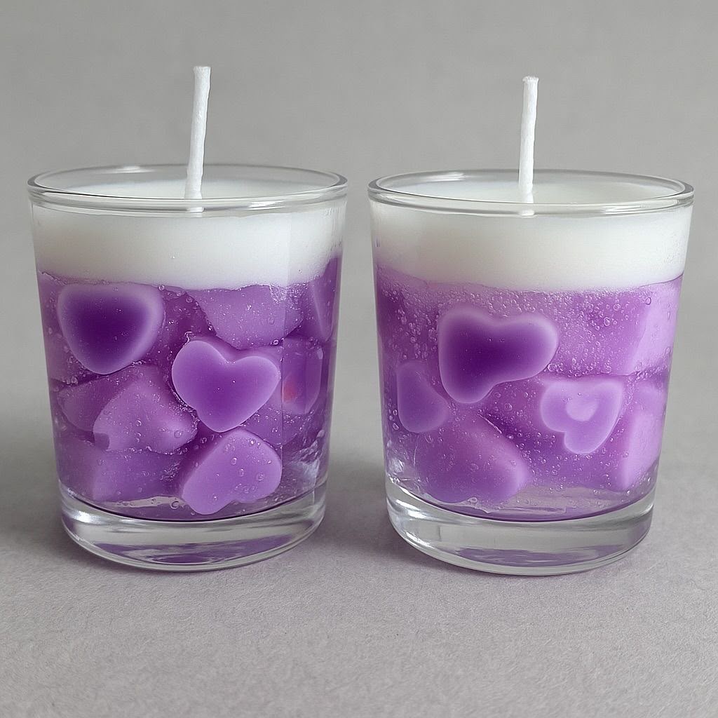 Lavender Heart Votive Candle — Set of 2 by Decortales